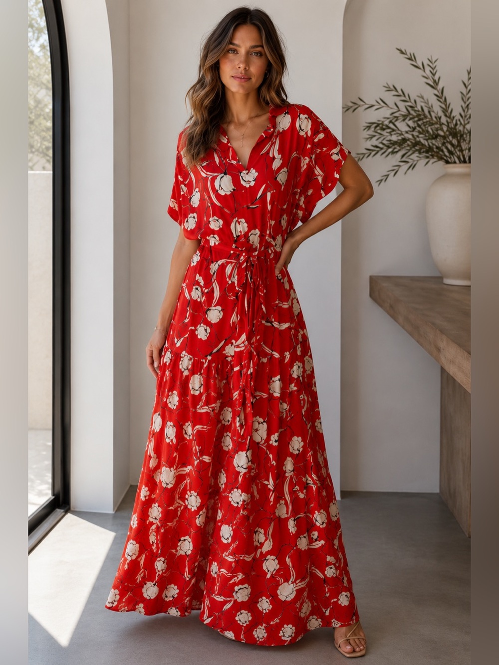 Sz 18/20 Loralette NWT Origami Flower Tier Print Dress